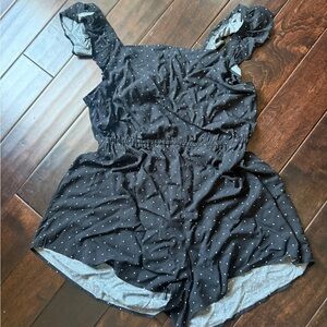 H&M DIVIDED Black Polka Dot Sleeveless Romper 100% viscose
